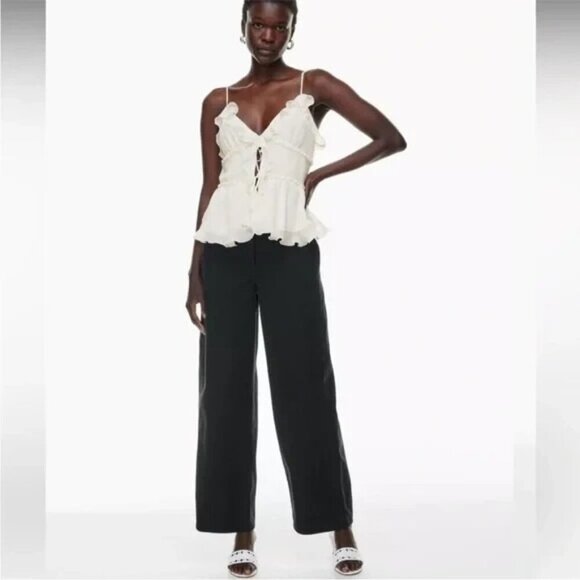 Wilfred Free Black High Rise Wide Leg Ascendant Utility Pant Size 8 - Picture 1 of 9